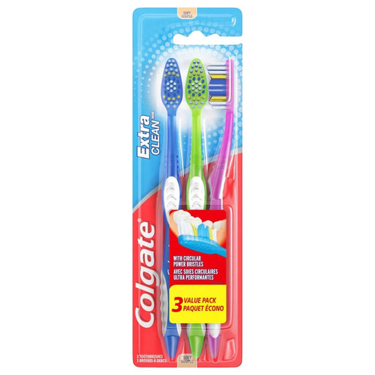 Colgate Extra Clean Full Head Manual Toothbrush Soft - 3ct
