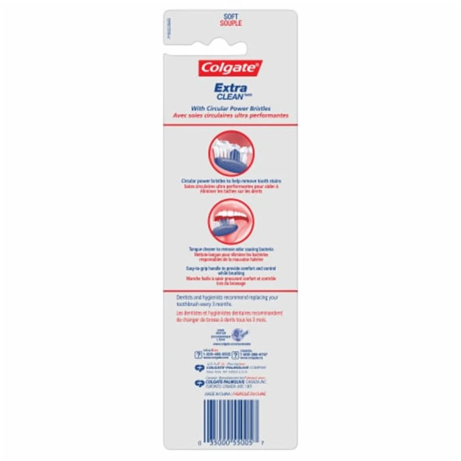 Colgate Extra Clean Full Head Manual Toothbrush Soft - 3ct