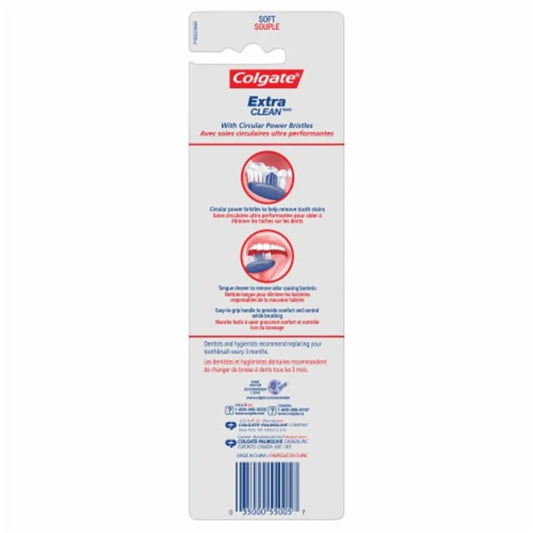 Colgate Extra Clean Full Head Manual Toothbrush Soft - 3ct