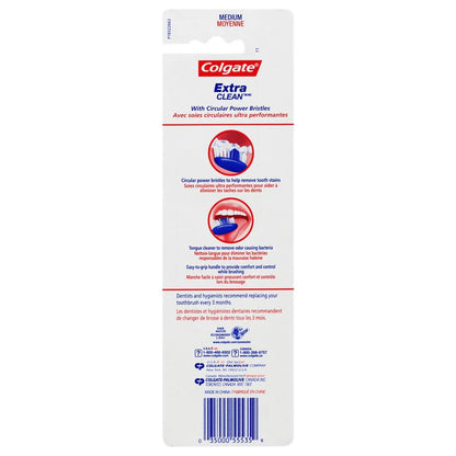 Colgate Extra Clean Full Head Manual Toothbrush Medium - 3ct