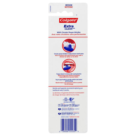 Colgate Extra Clean Full Head Manual Toothbrush Medium - 3ct