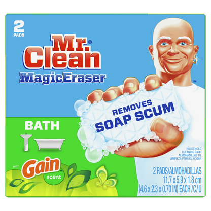 Mr. Clean Magic Eraser Bath with Gain Original scent Cleaning Pads with Durafoam - 2ct