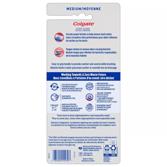 Colgate Extra Clean Full Head Manual Toothbrush Medium - 6ct