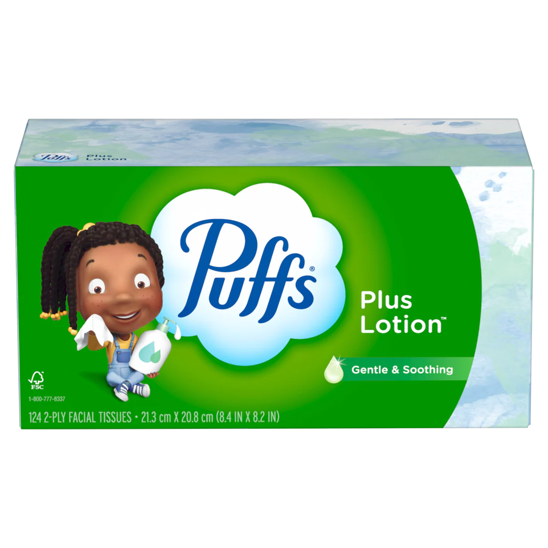 Puffs Plus Lotion Facial Tissue 1 Family Box 124 Tissues Per Box
