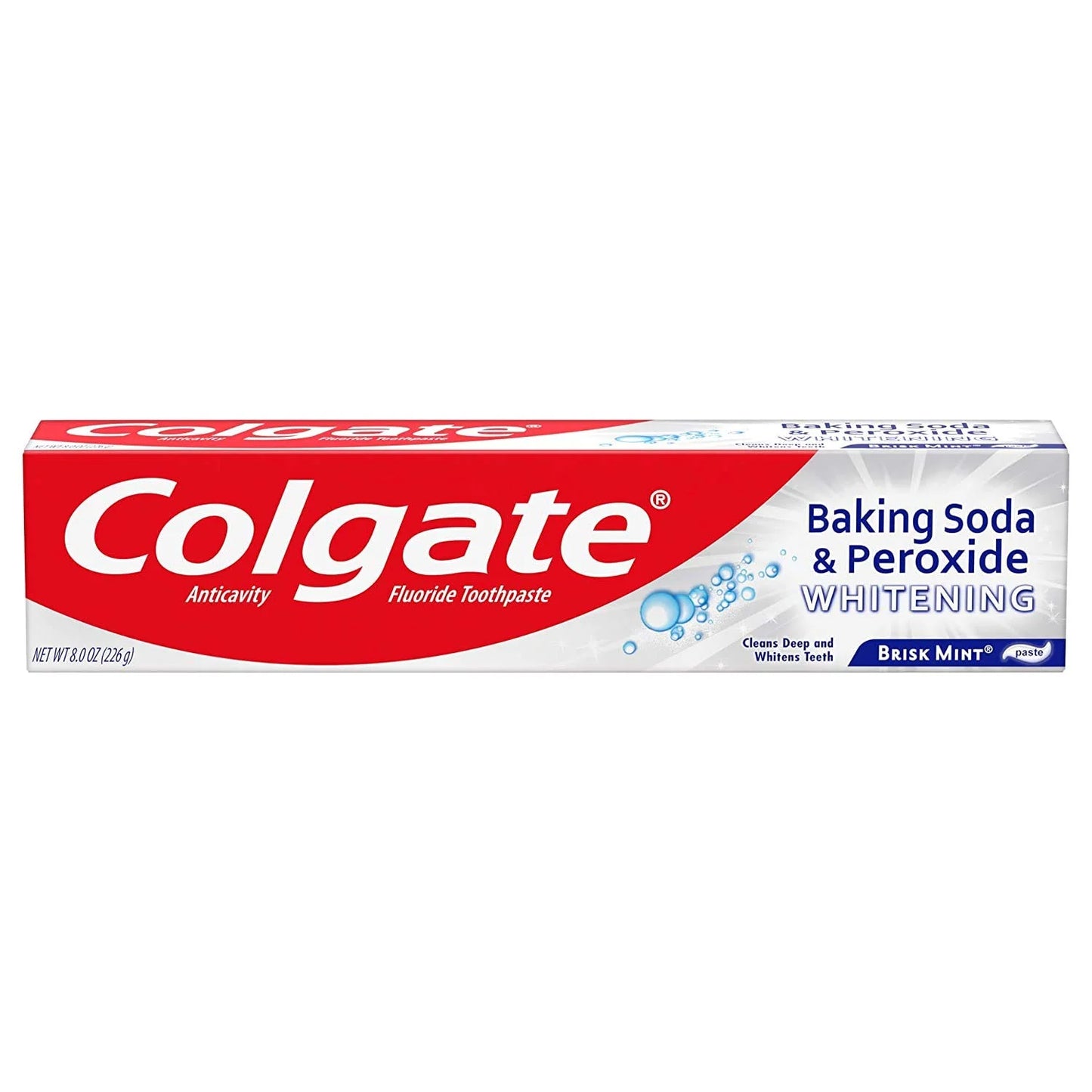 Colgate Baking Soda and Peroxide Whitening Toothpaste, Brisk Mint, 8 oz