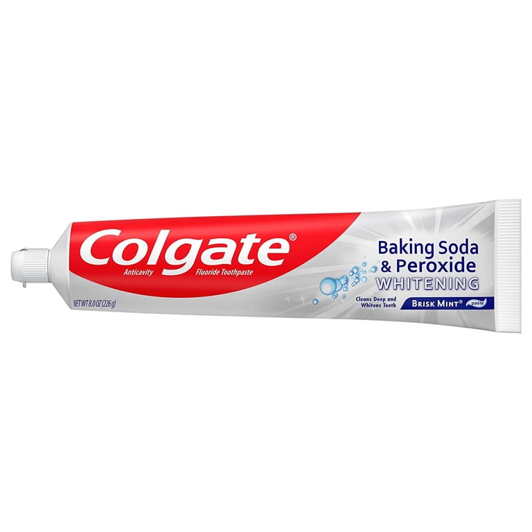 Colgate Baking Soda and Peroxide Whitening Toothpaste, Brisk Mint, 8 oz