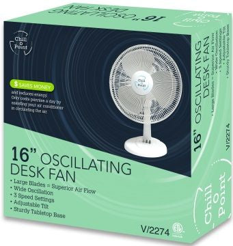 16" Oscillating Desk Fan 3 Speed