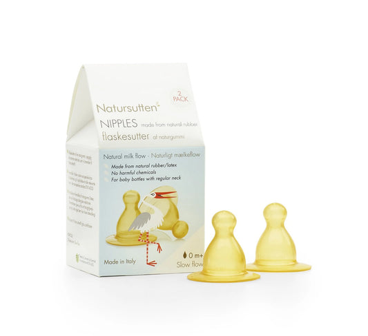 Natursutten bottle teats slow flow 0+ months, 2 pieces