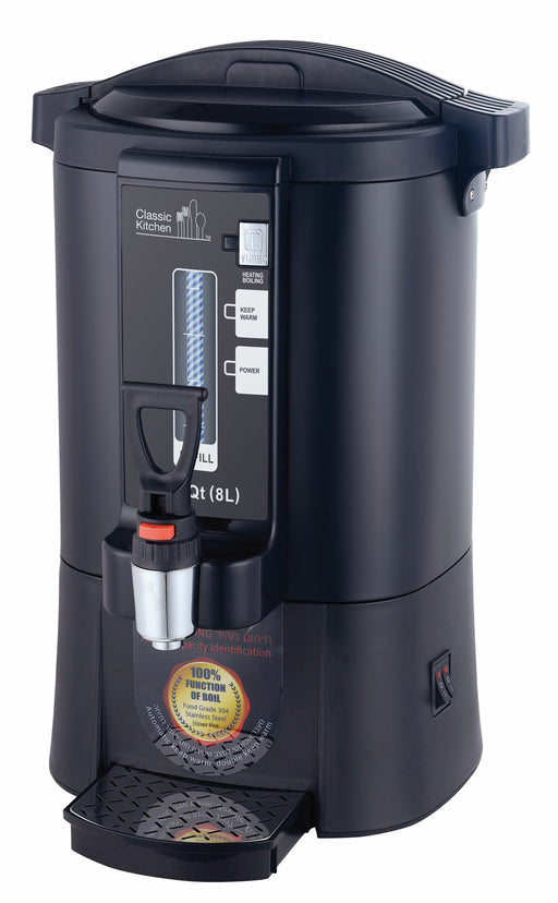 Classic Kitchen Turbo Hi-tech Electric Boiler Urn Double Wall with Safetyloc™, Matte Black 40 Cup 8.5QT
