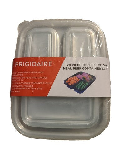 FRIDGEMATE three section meal prep container set 20 pack ￼