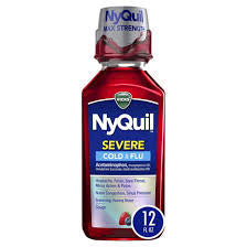 Vicks NyQuil SEVERE Cold & Flu Liquid Medicine, Berry Flavor, 12 fl oz