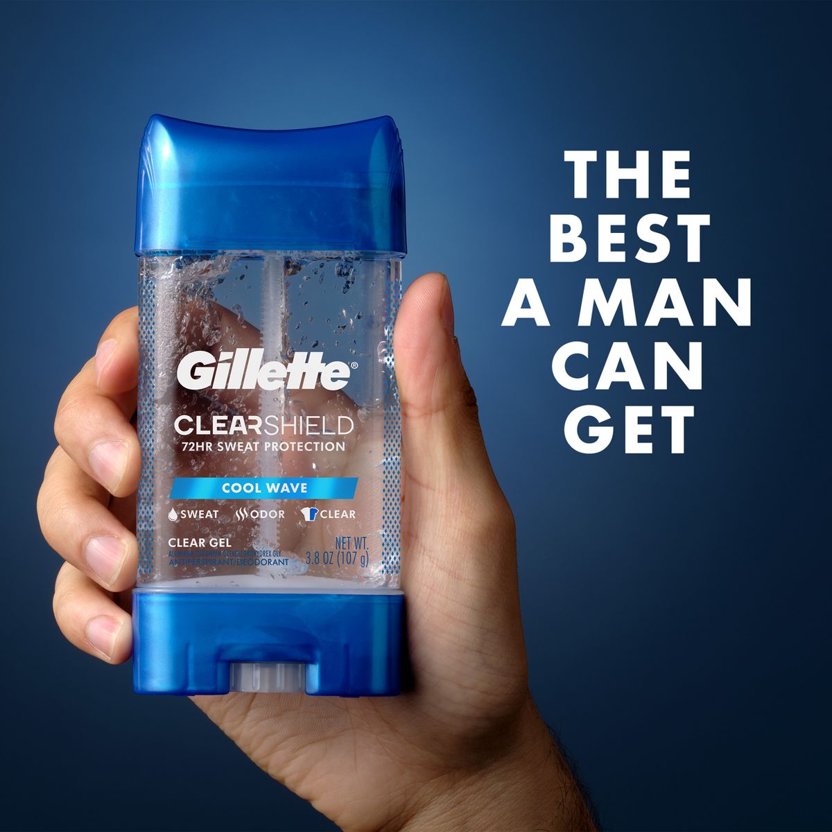 Gillette Clear Gel Antiperspirant Deodorant for Men - Cool Wave - 3.8oz: Paraben-Free, Normal Skin Type, Aluminum Zirconium