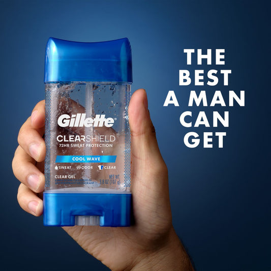 Gillette Clear Gel Antiperspirant Deodorant for Men - Cool Wave - 3.8oz: Paraben-Free, Normal Skin Type, Aluminum Zirconium