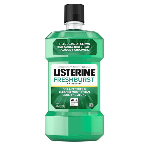 Listerine Freshburst Antiseptic Mouthwash Spearmint 16.9 Fl Oz 24 Hour Germ P...