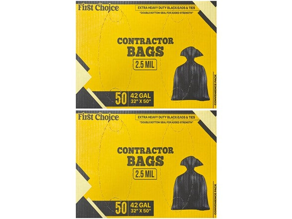 Contractor Bags 2.5 MIL 42 gallon 32”x50 50 Bags in Box