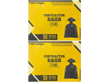 Contractor Bags 2.5 MIL 42 gallon 32”x50 50 Bags in Box