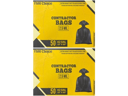 Contractor Bags 2.5 MIL 42 gallon 32”x50 50 Bags in Box