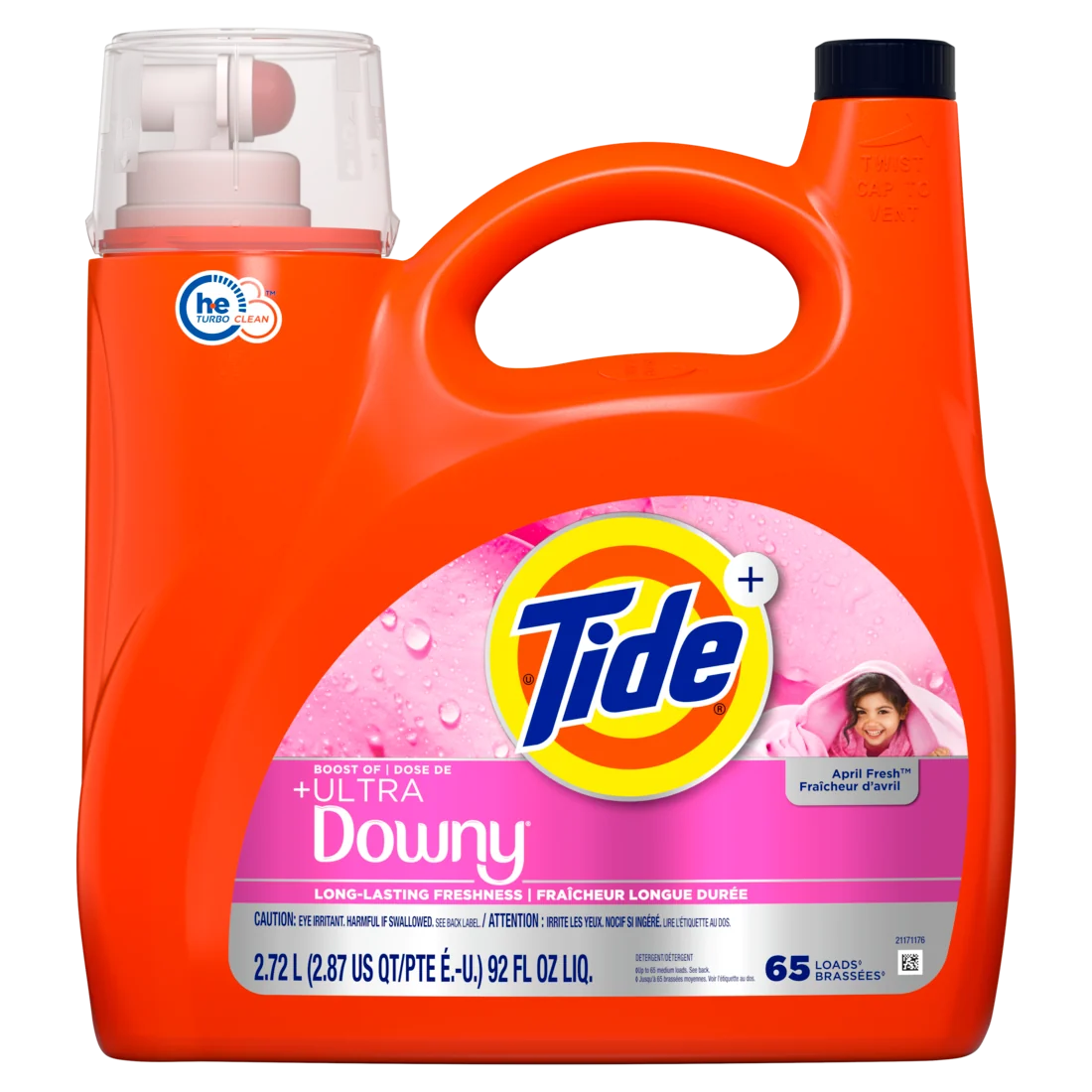 Tide Plus Boost Of Ultra Downy Liquid Laundry Detergent April Fresh Scent 65 Loads Laundry Detergent Liquid With Long-Lasting Freshness - 92oz