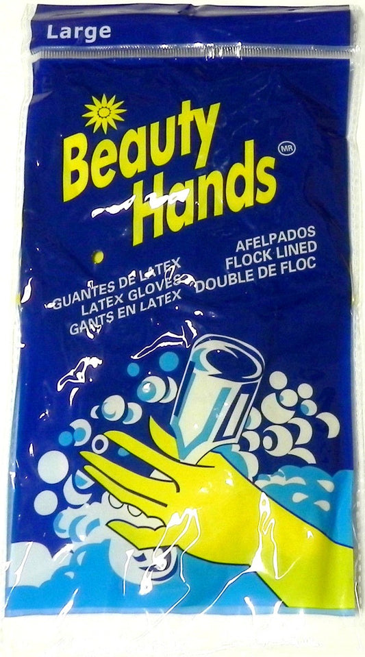 LATEX FLOCK LINED YELLOW GLOVE LARGE