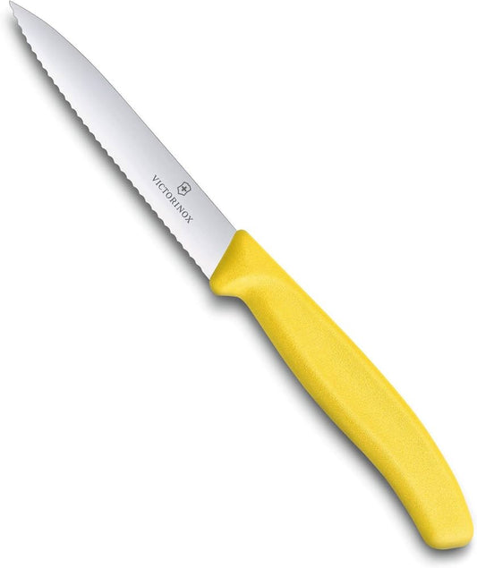 SWISS CLASSIC TOMATO AND TABLE KNIFE, 4 IN yellow serrated