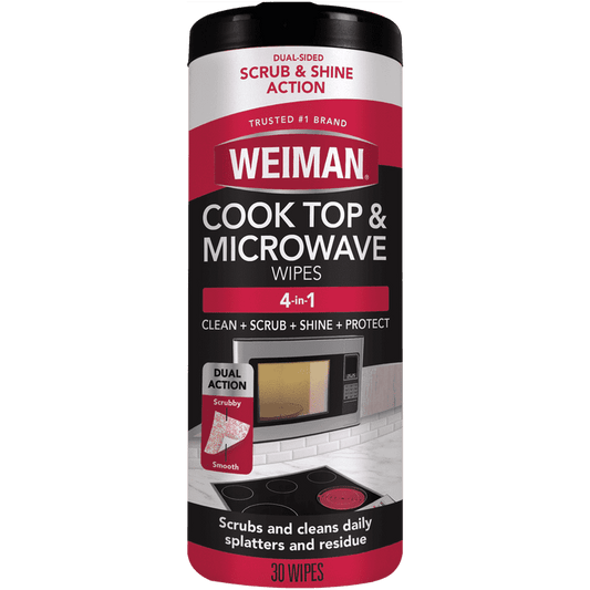 Weiman Cooktop & Microwave Cleaning Wipes - Disposable Household Cleaner - 30 Count