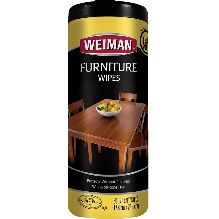 Weiman Furniture Cleaning Wipes, Household, Wood, Disposable, 30 count