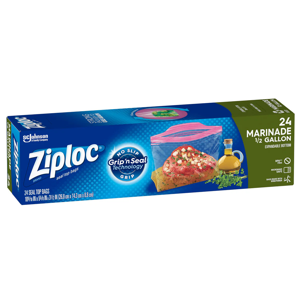 Ziploc Marinade Half Gallon 24ct