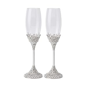 Lasody Wedding Gift sets (Champagne Glass, Crystal, Silver)