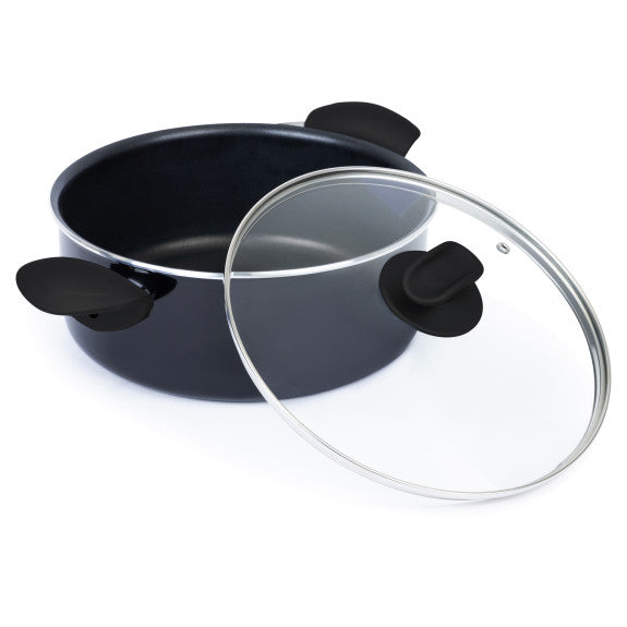 High-quality nonstick stock pot 4.7 quarts black handle ￼￼