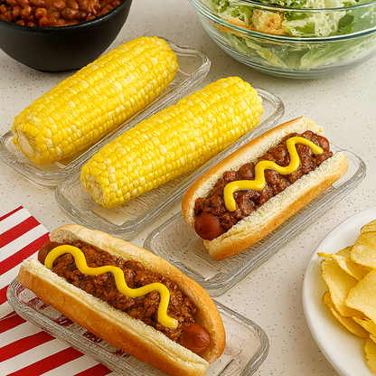 HIC Kitchen Corn Dishes, Glass, Set of 4