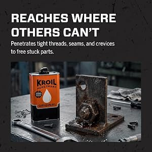 Kroil Original Penetrant - Rust Penetrating Lubricant - Corrosion Inhibitor Oil for Chains, Hinges & Stuck Metal Parts - Home & Industrial Use - Drip Can - 8 oz - 1 Pack (KL081)