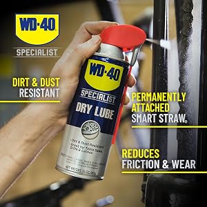 WD-40 Specialist Dry Lube with Smart Straw, Lubricant for Corrosion Protection on Table Saws, Drills and Lathes, Industrial Strength Friction-Reducing Formula, 10 Oz.