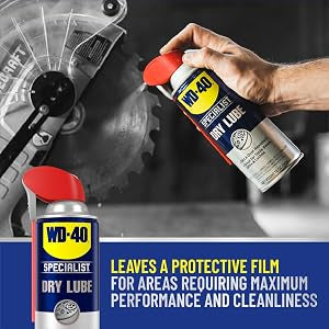 WD-40 Specialist Dry Lube with Smart Straw, Lubricant for Corrosion Protection on Table Saws, Drills and Lathes, Industrial Strength Friction-Reducing Formula, 10 Oz.