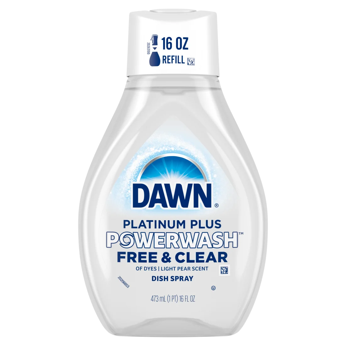 Dawn Powerwash Free & Clear Spray Dish Soap Dishwashing Liquid Light Pear Refill - 16oz