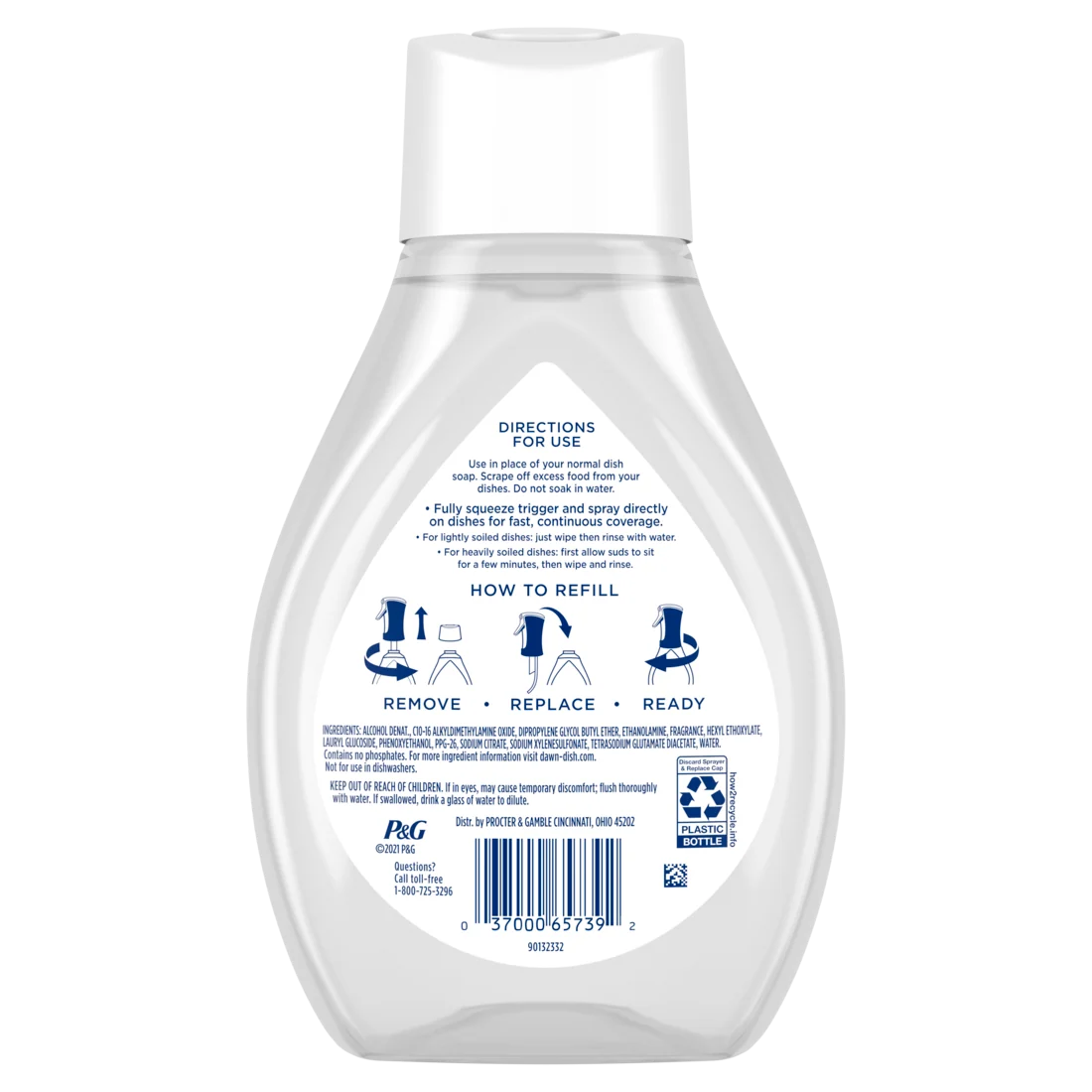 Dawn Powerwash Free & Clear Spray Dish Soap Dishwashing Liquid Light Pear Refill - 16oz