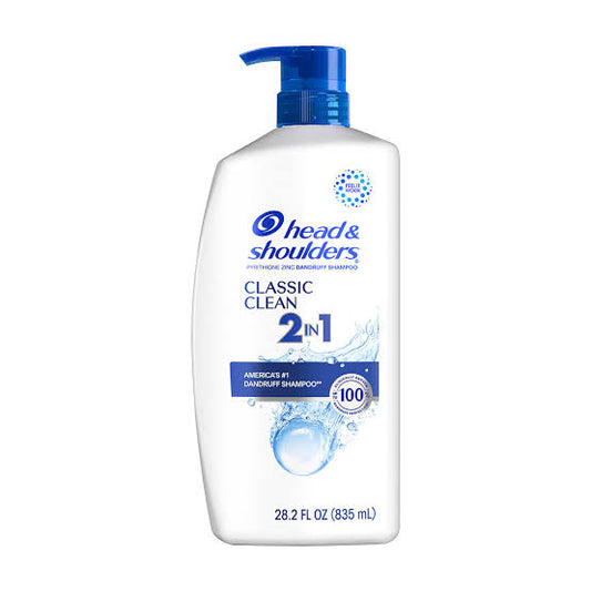Head & Shoulders 2 in 1 Classic Clean Dandruff Shampoo and Conditioner, 24/7 Dandruff Protection, with Zinc Pyrithione 28.2 oz