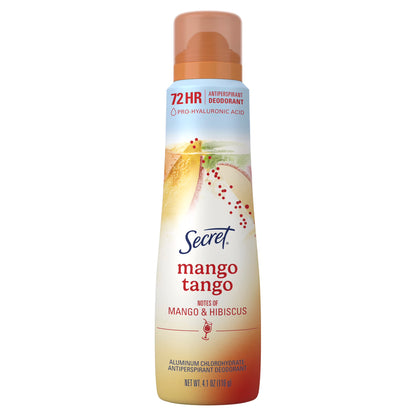 Secret Dry Spray Antiperspirant Deodorant for Women, Mango Tango, 4.1 oz