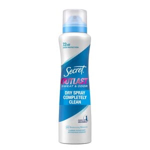 Secret Outlast Antiperspirant & Deodorant Dry Spray, Complete Clean, 4.1 OZ