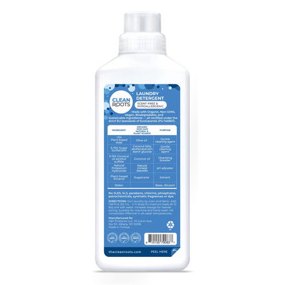 Laundry Detergent | Scent-Free & Hypoallergenic | 33.8 Fl oz
