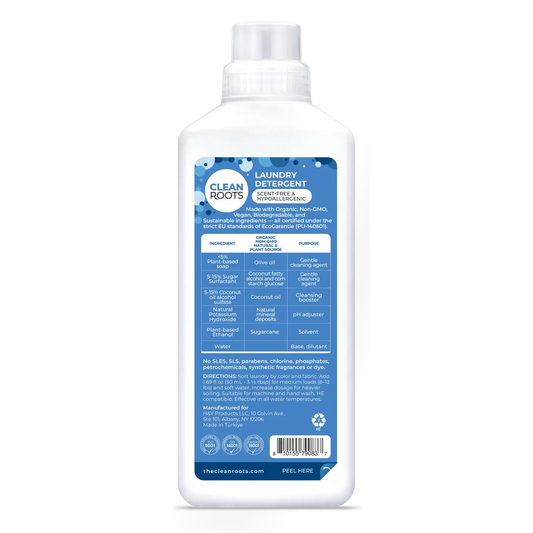Laundry Detergent | Scent-Free & Hypoallergenic | 33.8 Fl oz
