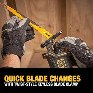 DEWALT 20V MAX* Reciprocating Saw, Cordless, 2-Finger Variable Trigger, Keyless Blade Clamp, Tool Only (DCS382B)
