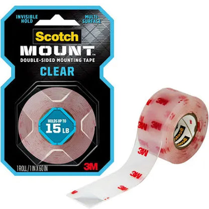 Scotch-Mount Clear Double-Sided Mounting Tape 1-in x 5.0 Feet Double-Sided Tape