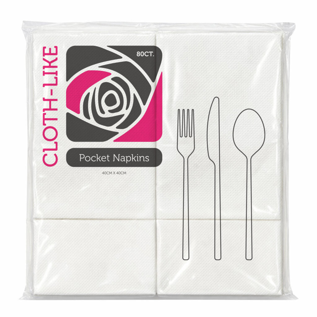Cloth-Like Pocket Napkins White (80 Count)