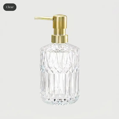 Facet Glass Soap Dispenser: Grey