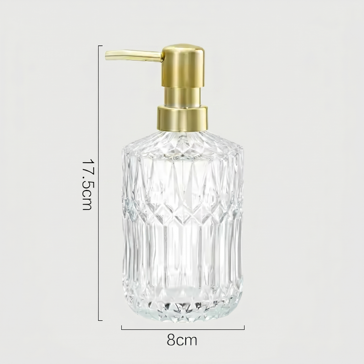 Facet Glass Soap Dispenser: Grey