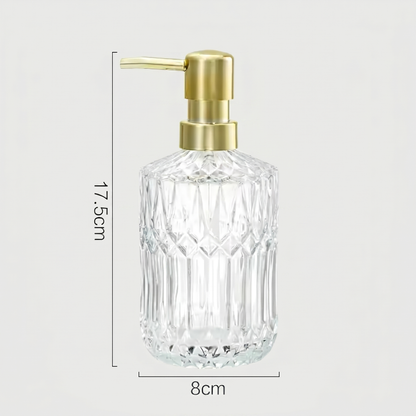 Facet Glass Soap Dispenser: Grey