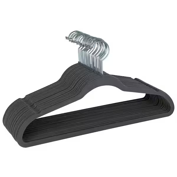 Elle Decor Gray Velvet Hangers 25-PK