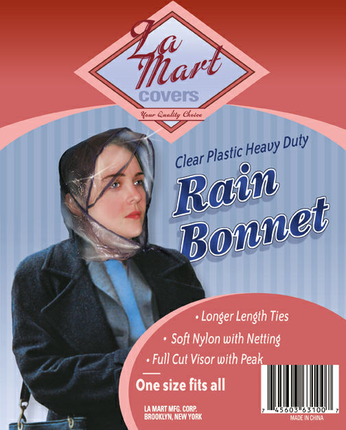 RAIN BONNET-BLACK