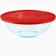 4QT PYREX MXNG BWL, RED LID